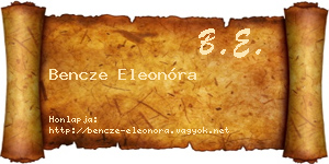 Bencze Eleonóra névjegykártya